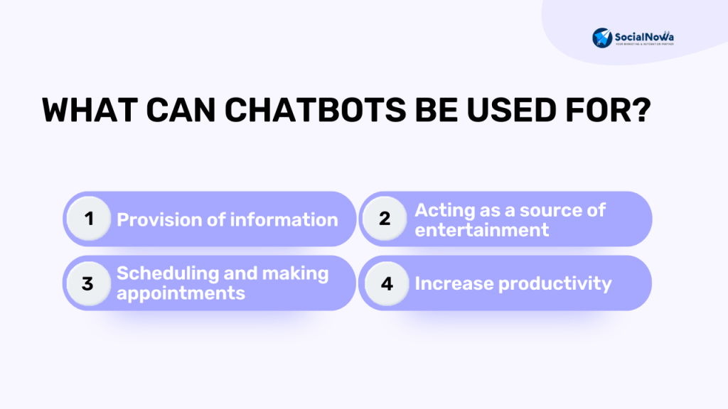 What can chatbots be used for?