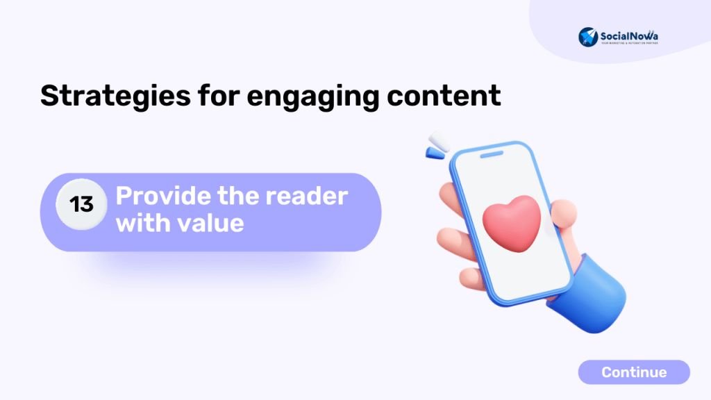 Provide the reader with value