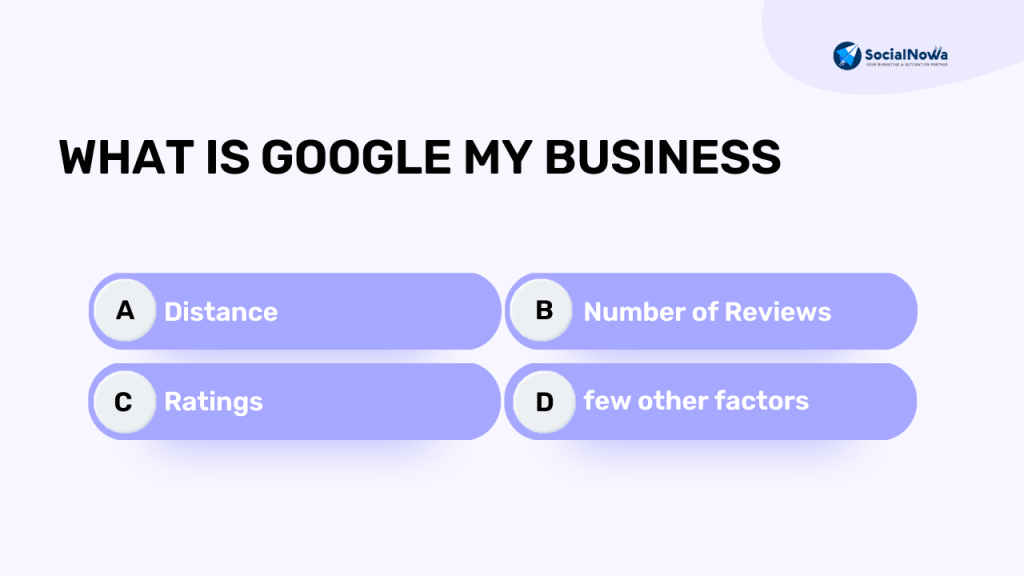 A]Distance B]Number of Reviews C]Ratings D]few other factors